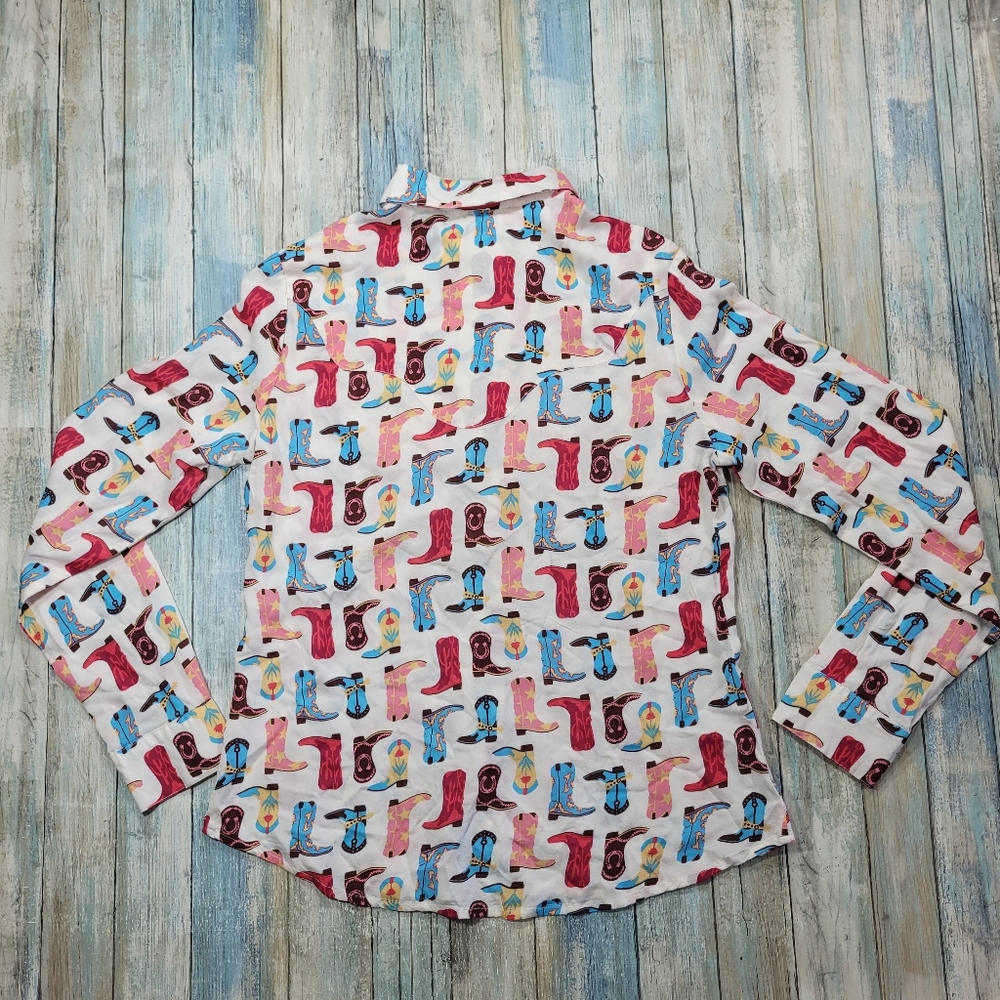 ROPER Colorful Boot Print Button-Up Shirt - Picture 2 of 12